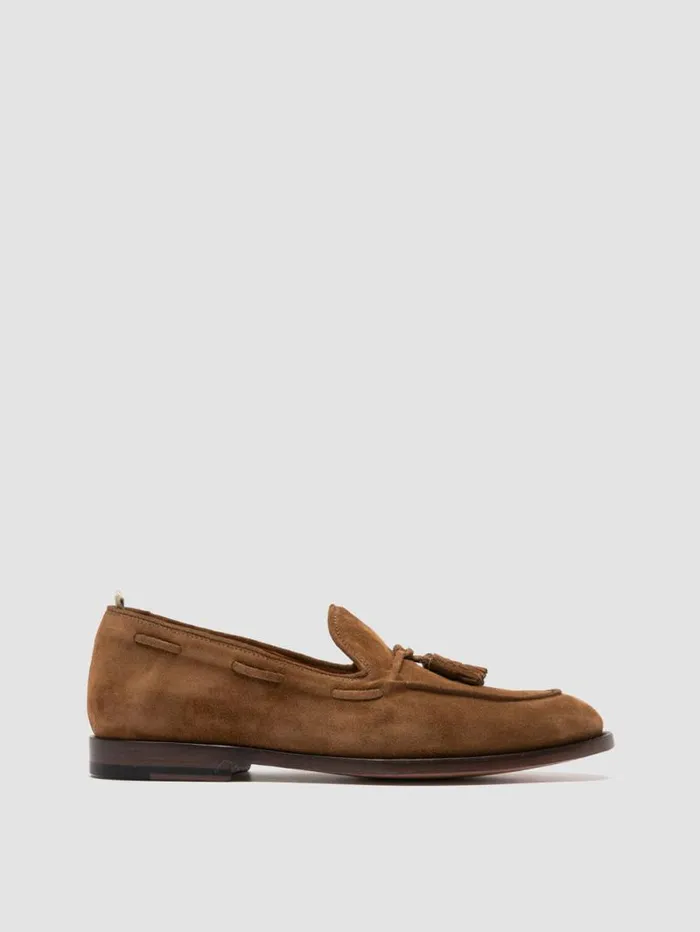 Men Officine Creative Footwear OPERA 002 Brown Suede Tassel Loafers