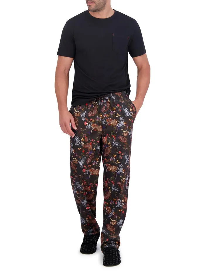 Men Pajamas and Underwear Robert Graham PRINTED PJ PANT Black