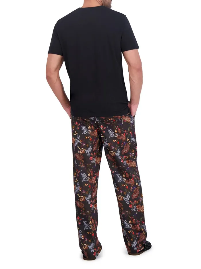 Men Pajamas and Underwear Robert Graham PRINTED PJ PANT Black