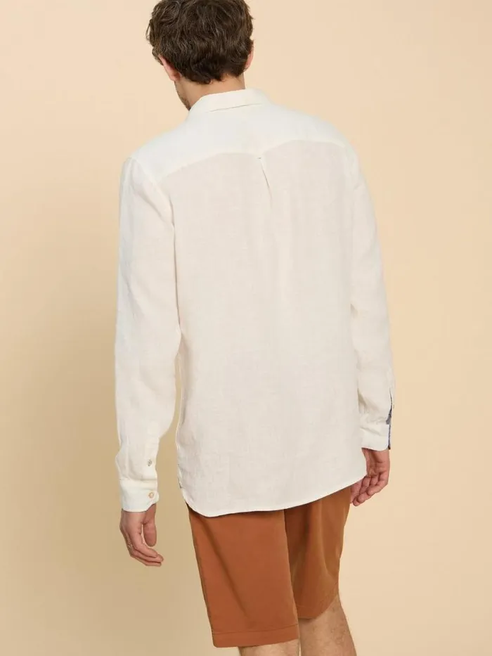 Men Pembroke LS Linen Shirt Brilliant White White Stuff Shirts Men Pembroke LS Linen Shirt Brilliant White White Stuff Shirts