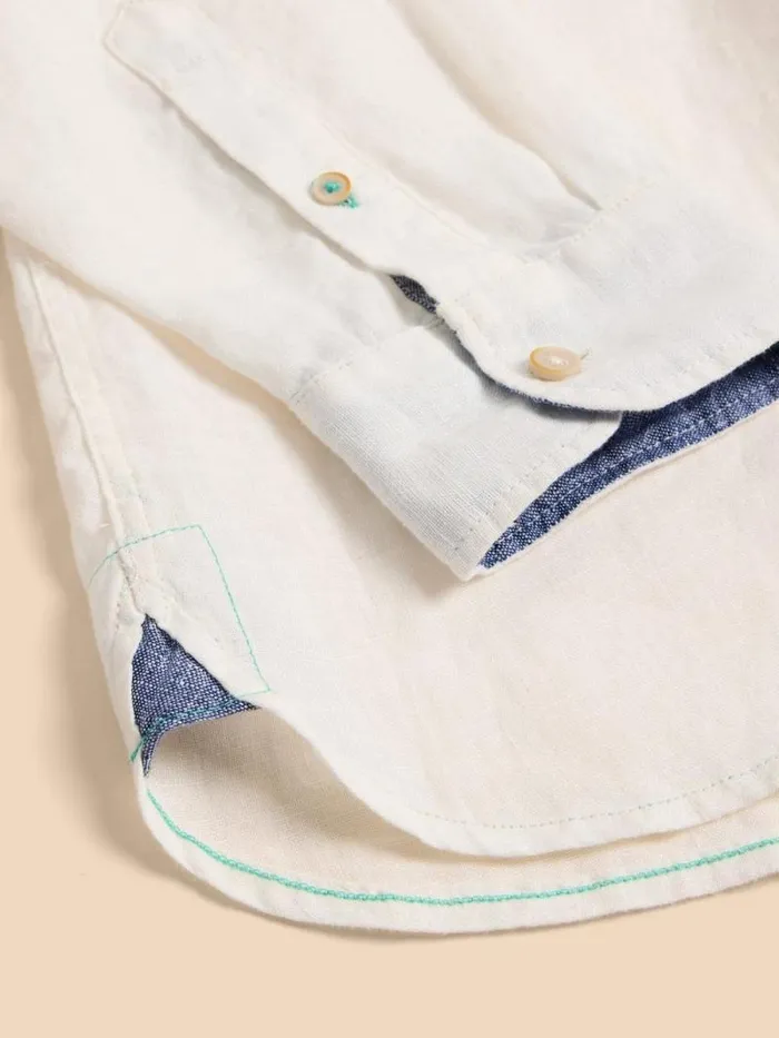 Men Pembroke LS Linen Shirt Brilliant White White Stuff Shirts Men Pembroke LS Linen Shirt Brilliant White White Stuff Shirts