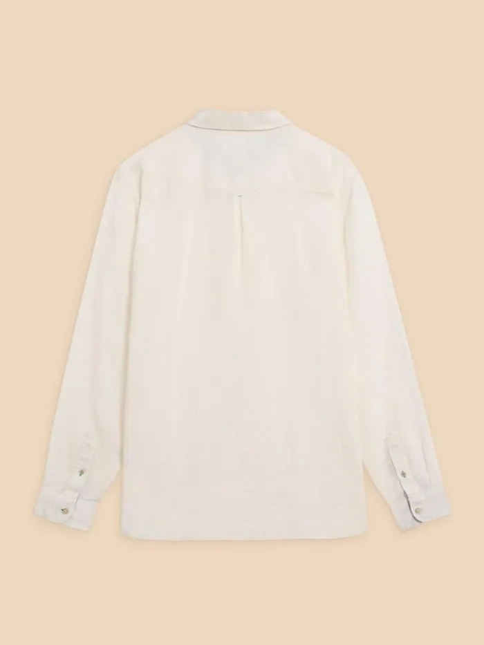 Men Pembroke LS Linen Shirt Brilliant White White Stuff Shirts Men Pembroke LS Linen Shirt Brilliant White White Stuff Shirts