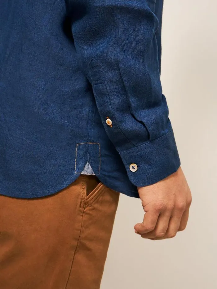 Men Pembroke LS Linen Shirt Dark Navy White Stuff Shirts