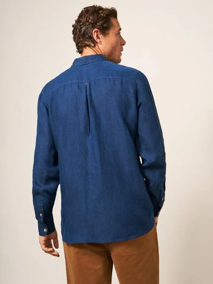 Men Pembroke LS Linen Shirt Dark Navy White Stuff Shirts