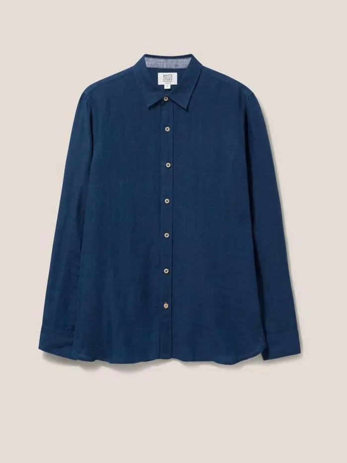 Men Pembroke LS Linen Shirt Dark Navy White Stuff Shirts