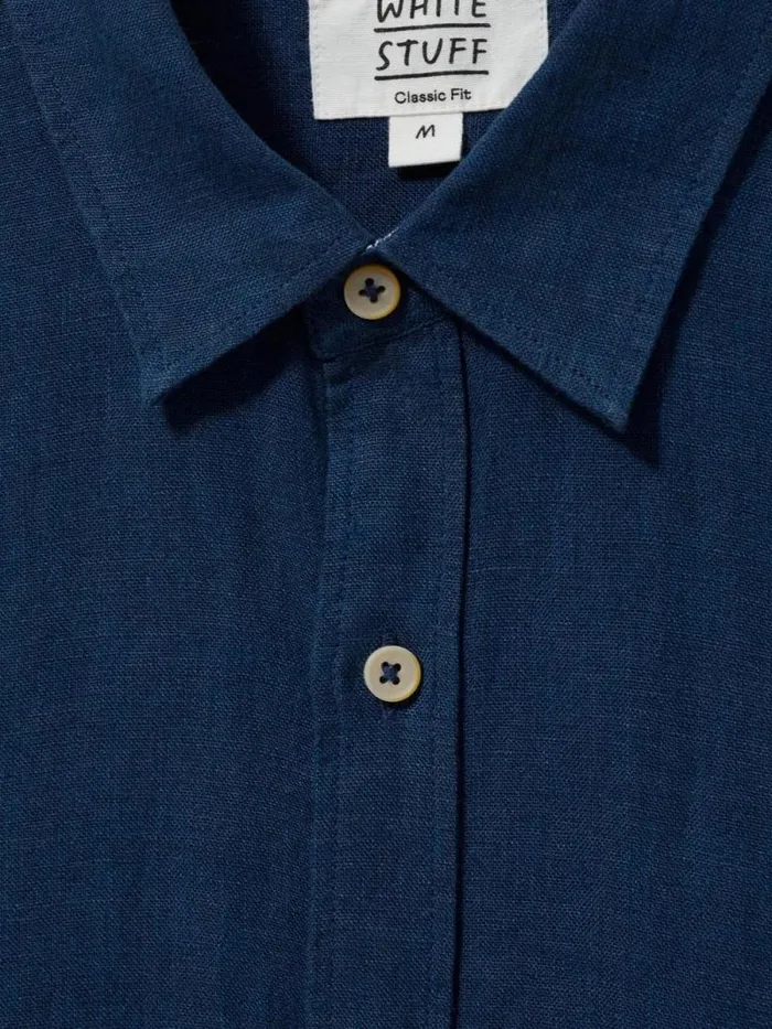 Men Pembroke LS Linen Shirt Dark Navy White Stuff Shirts