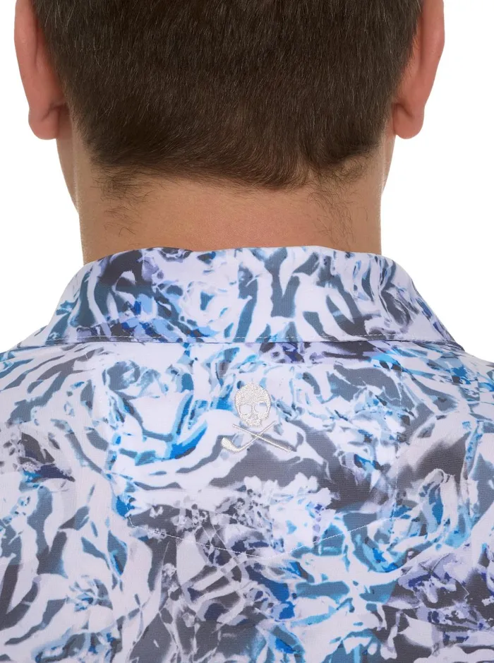 Men Polos and TShirts Robert Graham ABSTRACT ROSE PERFORMANCE POLO Black