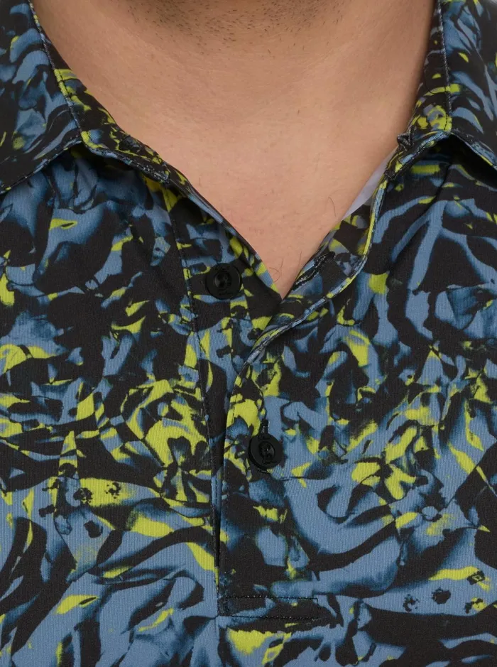 Men Polos and TShirts Robert Graham ABSTRACT ROSE PERFORMANCE POLO Black