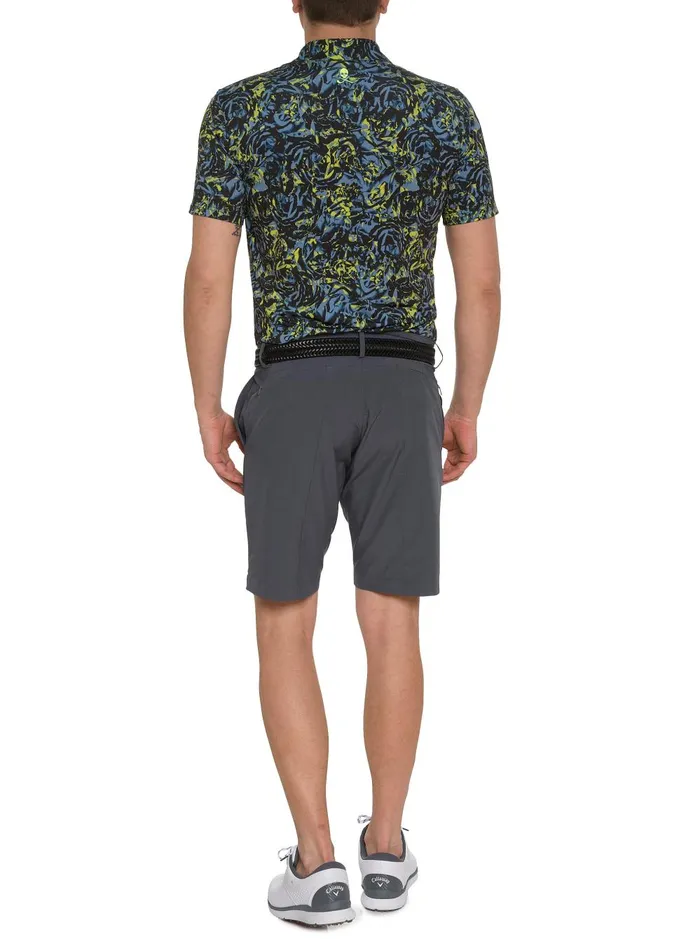 Men Polos and TShirts Robert Graham ABSTRACT ROSE PERFORMANCE POLO Black