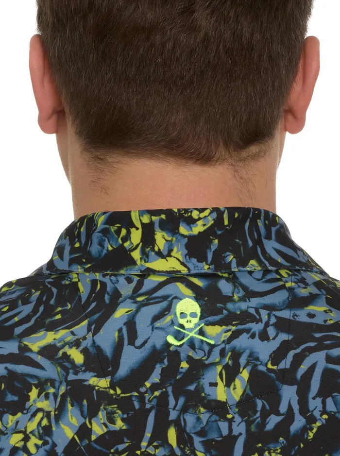 Men Polos and TShirts Robert Graham ABSTRACT ROSE PERFORMANCE POLO Black