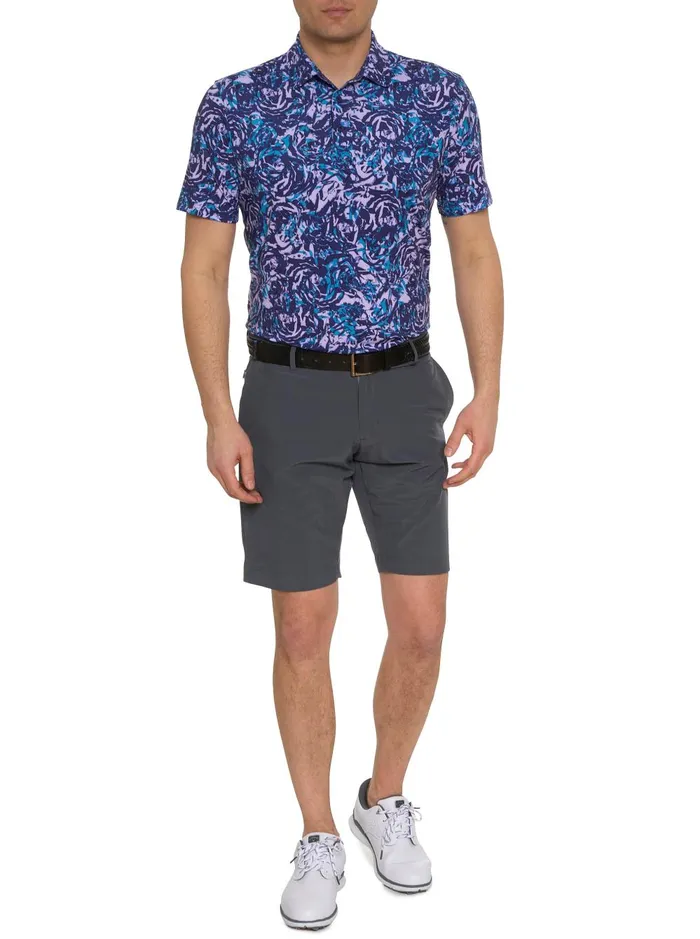 Men Polos and TShirts Robert Graham ABSTRACT ROSE PERFORMANCE POLO Black