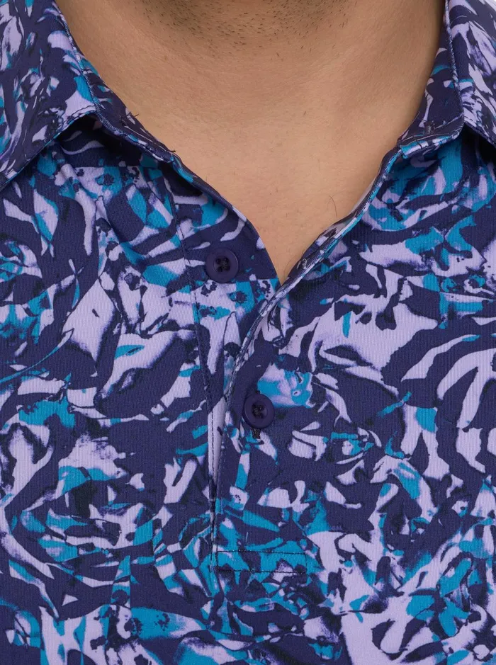 Men Polos and TShirts Robert Graham ABSTRACT ROSE PERFORMANCE POLO Black