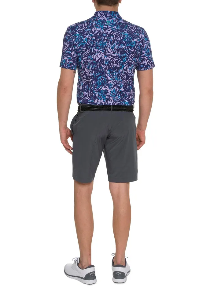 Men Polos and TShirts Robert Graham ABSTRACT ROSE PERFORMANCE POLO Black