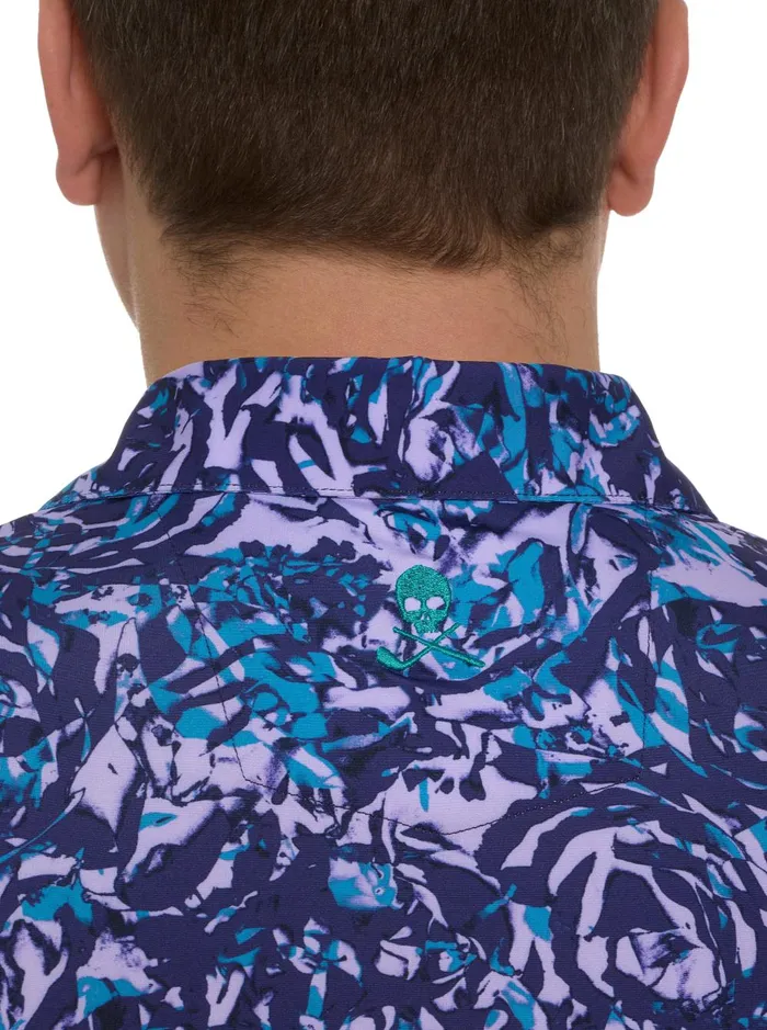 Men Polos and TShirts Robert Graham ABSTRACT ROSE PERFORMANCE POLO Black