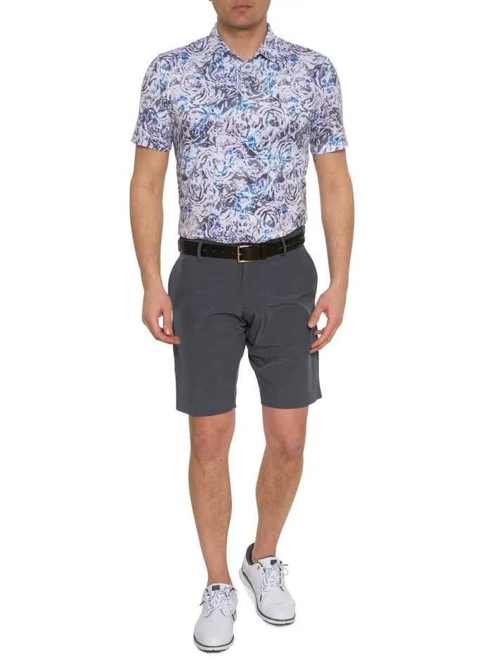 Men Polos and TShirts Robert Graham ABSTRACT ROSE PERFORMANCE POLO Black