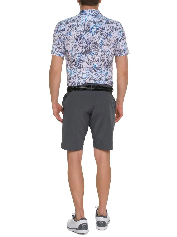 Men Polos and TShirts Robert Graham ABSTRACT ROSE PERFORMANCE POLO Black
