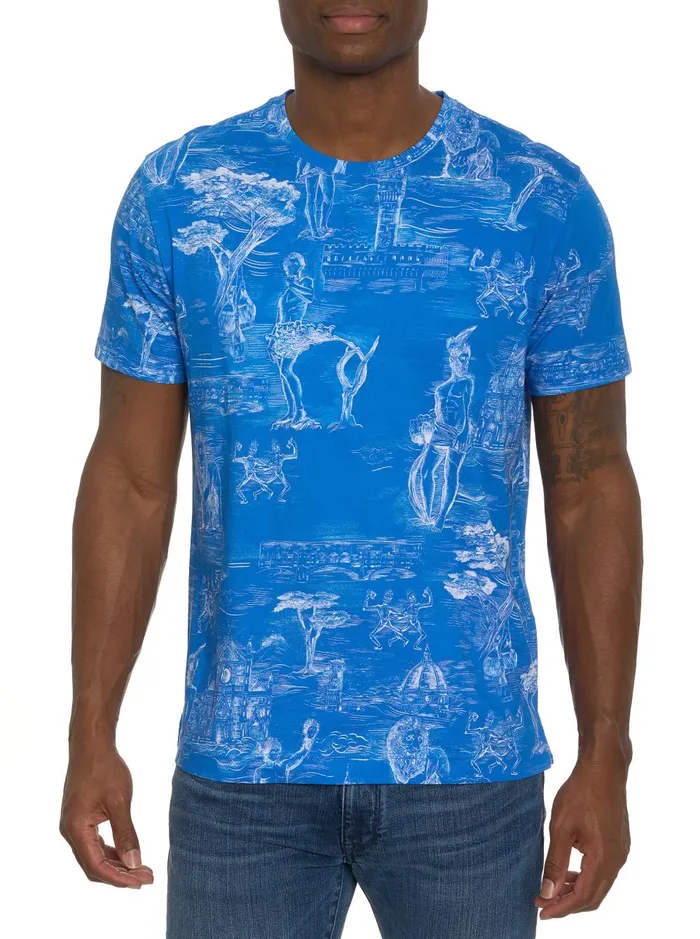 Men Polos and TShirts Robert Graham ODE TO FLORENCE GRAPHIC TSHIRT Blue