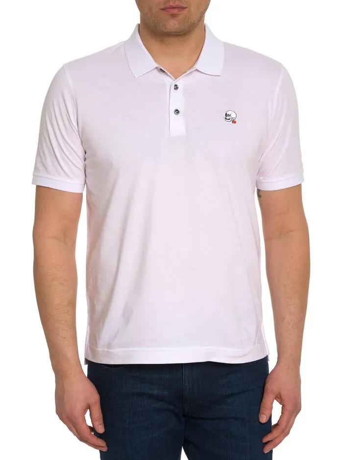 Men Polos and TShirts Robert Graham STONE TRAIL 2 POLO White
