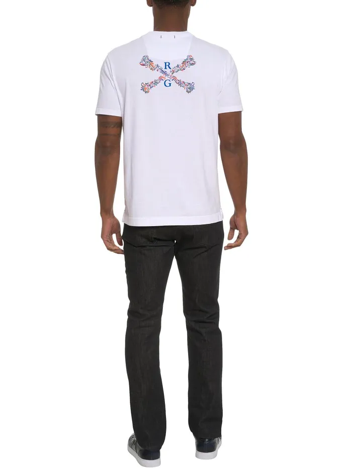 Men Polos and TShirts Robert Graham SWIRL SKULL GRAPHIC TSHIRT White