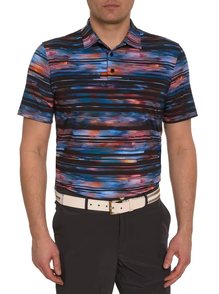 Men Polos and TShirts Robert Graham WATZMANN KNIT POLO Black