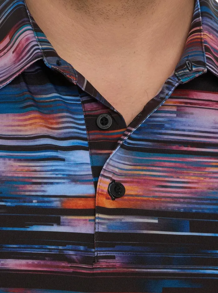 Men Polos and TShirts Robert Graham WATZMANN KNIT POLO Black
