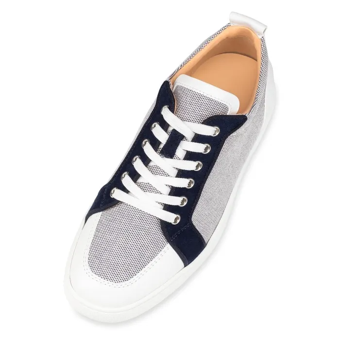 Men Rantulow Sneakers 8211 Calf Leather Cotton And Veau Velours 8211 Navy Christian Louboutin Sneakers