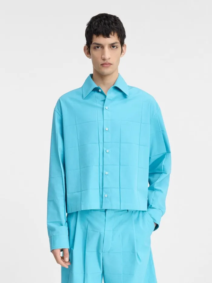 Men Shirts JACQUEMUS The Corto Shirt Turquoise