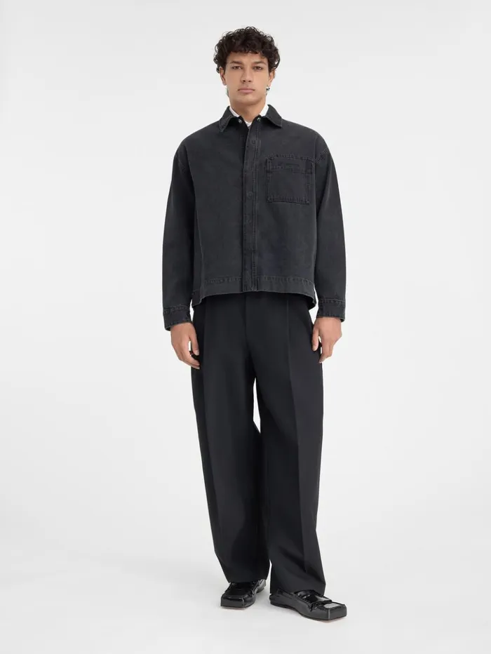 Men Shirts JACQUEMUS The DeNmes Denim Shirt Black