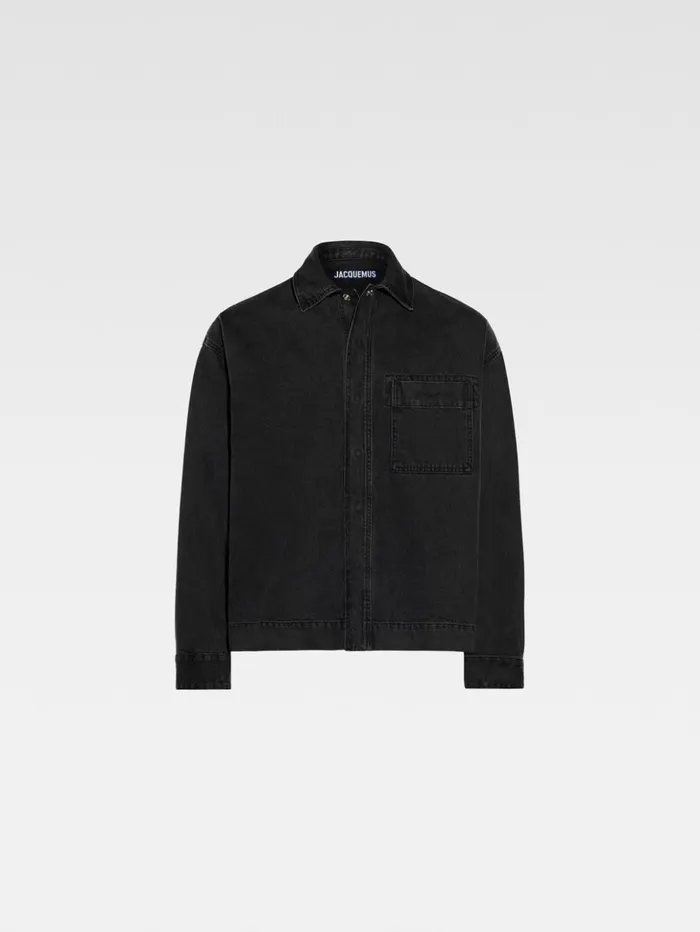 Men Shirts JACQUEMUS The DeNmes Denim Shirt Black Men Shirts JACQUEMUS The DeNmes Denim Shirt Black