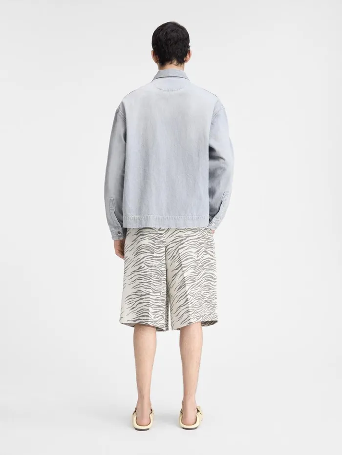 Men Shirts JACQUEMUS The DeNmes Denim Shirt Grey Offwhite
