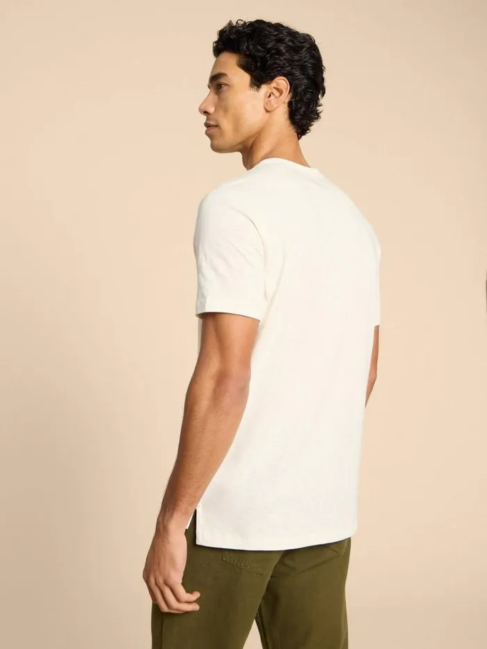 Men Shoal Fish Graphic Tee White Print White Stuff TShirts