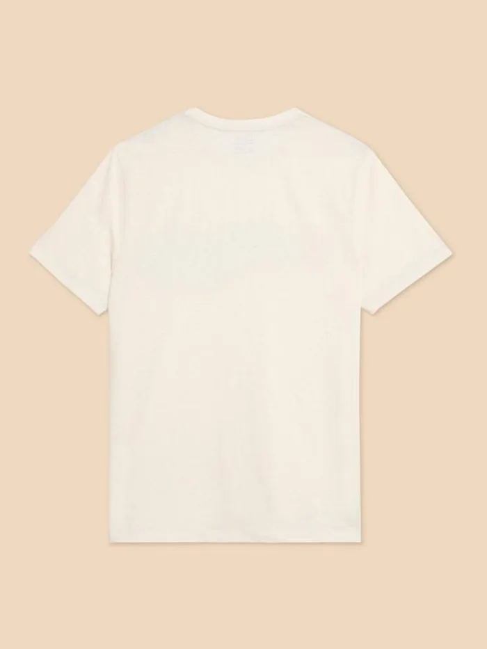 Men Shoal Fish Graphic Tee White Print White Stuff TShirts