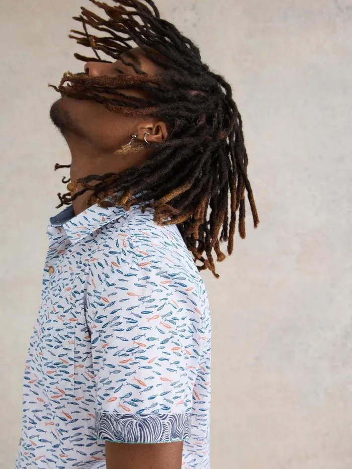 Men Shoal Printed Shirt White Multi White Stuff Shirts