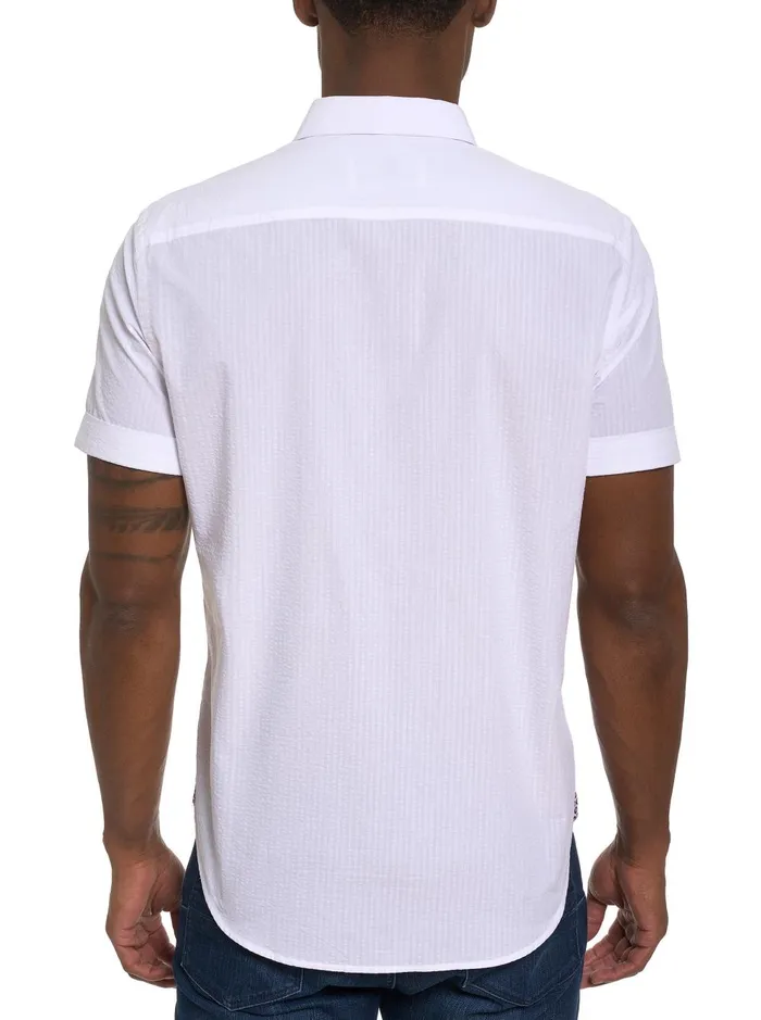 Men Short Sleeve Button Down Shirts Robert Graham ANDREWS SHORT SLEEVE BUTTON DOWN SHIRT White