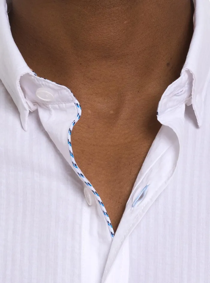 Men Short Sleeve Button Down Shirts Robert Graham ANDREWS SHORT SLEEVE BUTTON DOWN SHIRT White