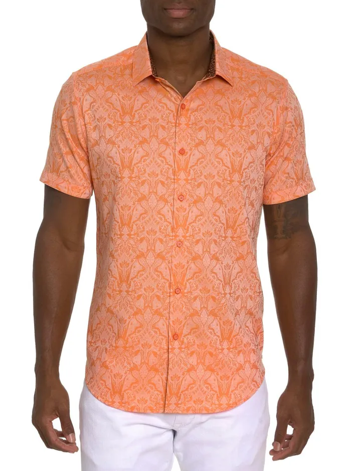 Men Short Sleeve Button Down Shirts Robert Graham HIGHLAND SHORT SLEEVE BUTTON DOWN SHIRT Pink
