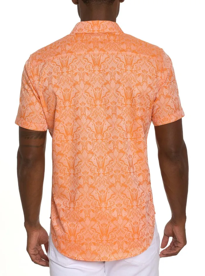 Men Short Sleeve Button Down Shirts Robert Graham HIGHLAND SHORT SLEEVE BUTTON DOWN SHIRT Pink