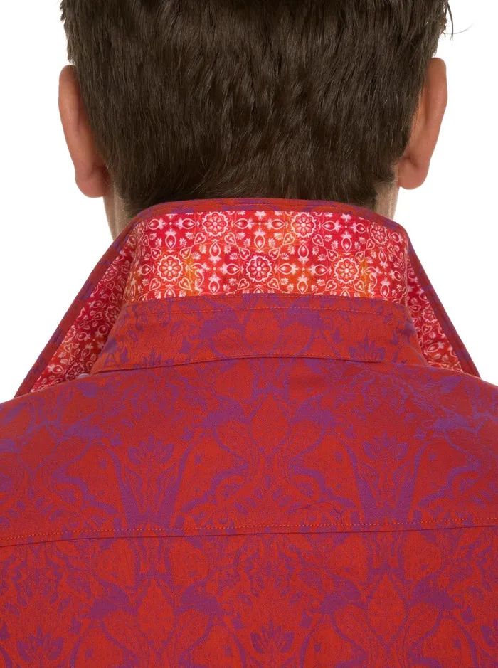 Men Short Sleeve Button Down Shirts Robert Graham HIGHLAND SHORT SLEEVE BUTTON DOWN SHIRT Pink