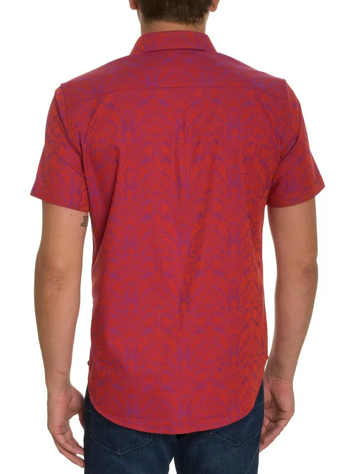 Men Short Sleeve Button Down Shirts Robert Graham HIGHLAND SHORT SLEEVE BUTTON DOWN SHIRT Pink