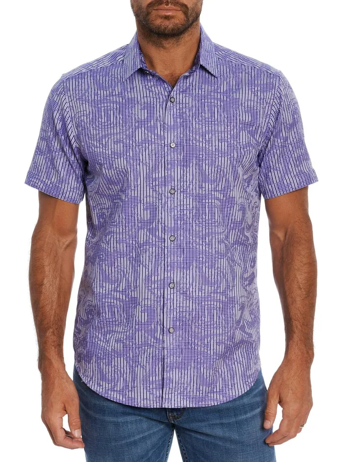 Men Short Sleeve Button Down Shirts Robert Graham RUM SWIZZLE SHORT SLEEVE BUTTON DOWN SHIRT Classic