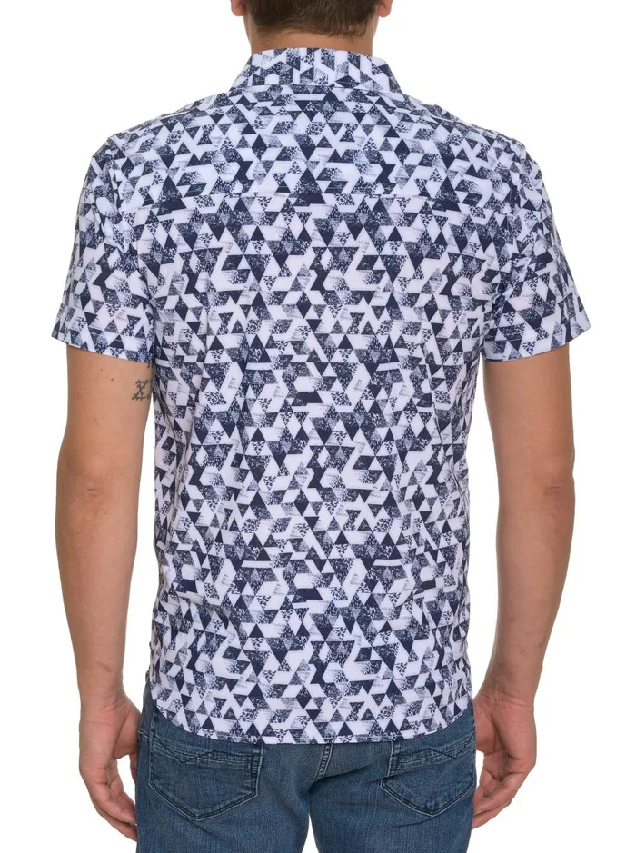Men Short Sleeve Button Down Shirts Robert Graham STAMOS PERFORMANCE SHORT SLEEVE KNIT SHIRT White
