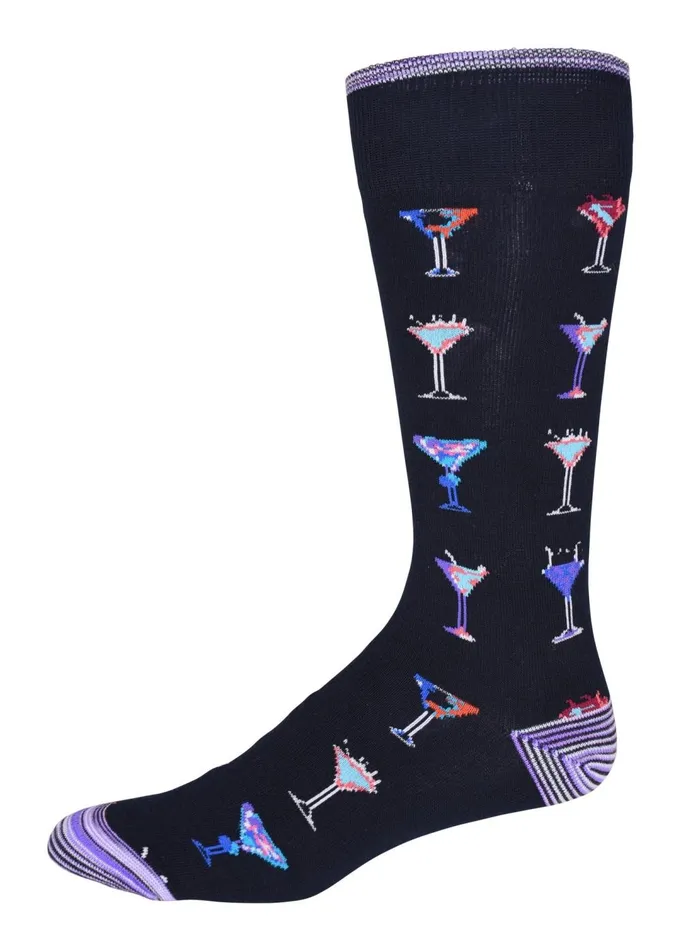 Men Socks Robert Graham THE MARTINI SOCKS Navy