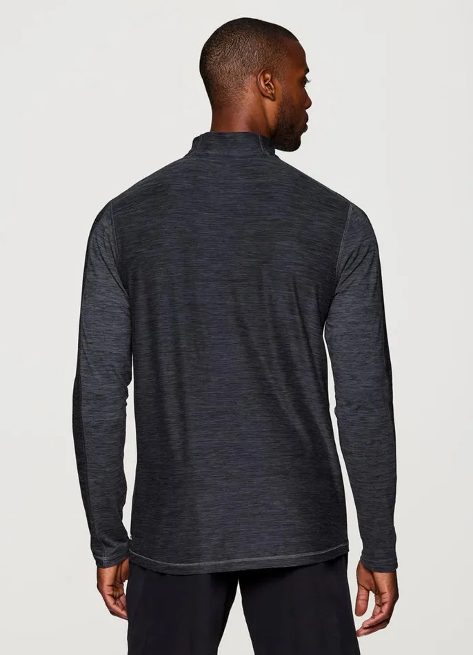 Men Stratus 14 Zip Lightweight Shirt Charcoal RBX Active Long Sleeve