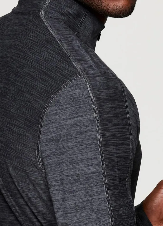 Men Stratus 14 Zip Lightweight Shirt Charcoal RBX Active Long Sleeve