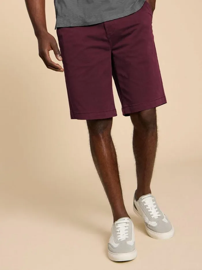 Men Sutton Organic Chino Short Dk Plum White Stuff Shorts