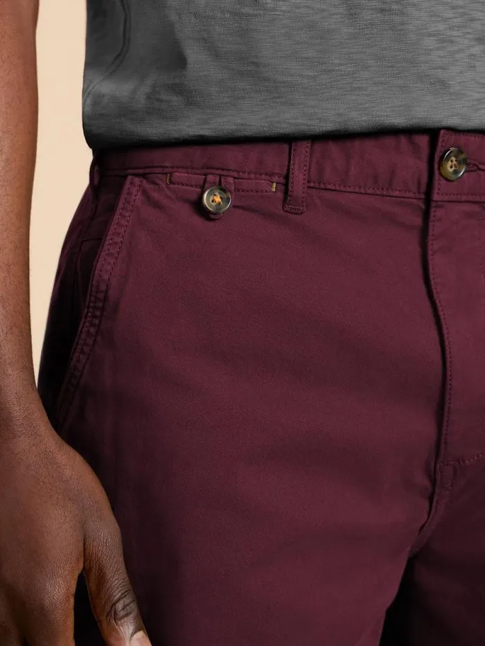 Men Sutton Organic Chino Short Dk Plum White Stuff Shorts
