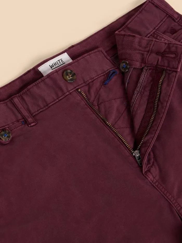 Men Sutton Organic Chino Short Dk Plum White Stuff Shorts
