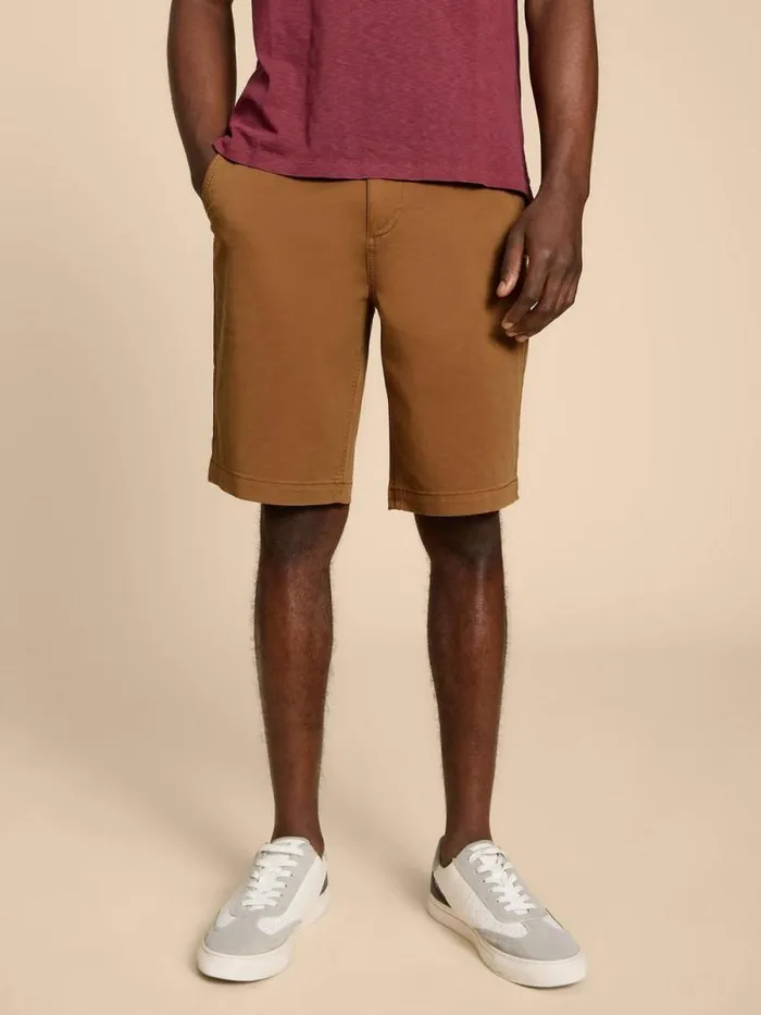 Men Sutton Organic Chino Short Mid Brown White Stuff Shorts