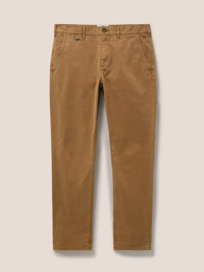 Men Sutton Organic Chino Trouser Mid Brown White Stuff Chinos