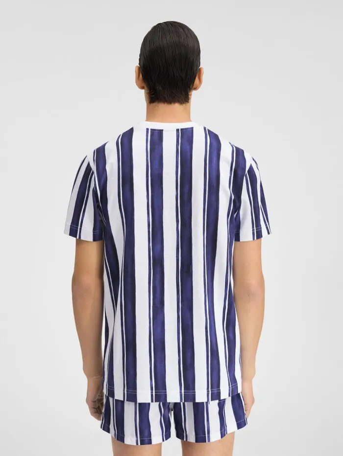 Men Tshirts JACQUEMUS The Rayures Tshirt Print Rayure Blue Men Tshirts JACQUEMUS The Rayures Tshirt Print Rayure Blue